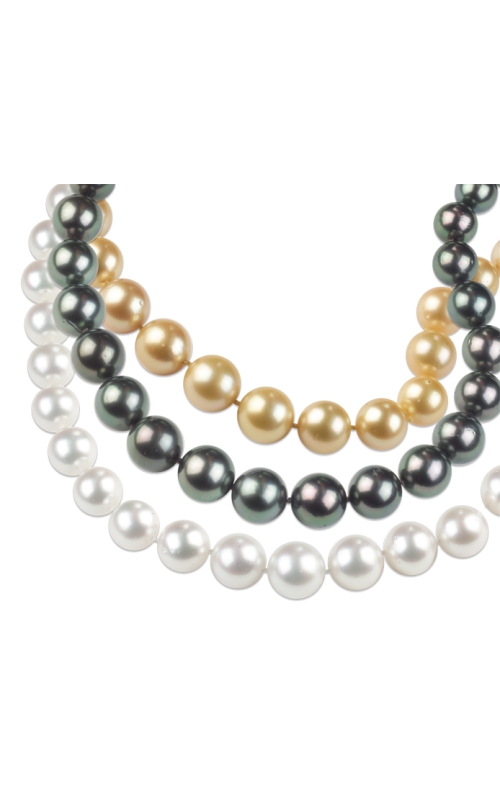 Black, White and Golden Pearl Necklace