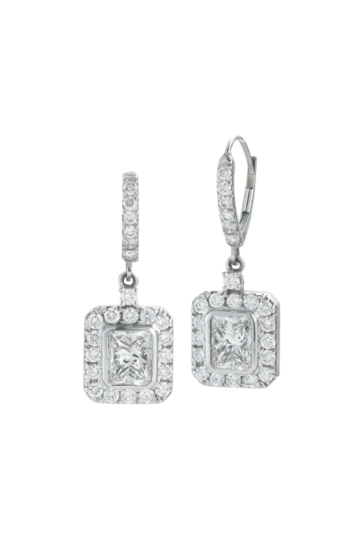 18K White Gold Radiant Cut Diamond Earrings GIA certified 3.01cts
