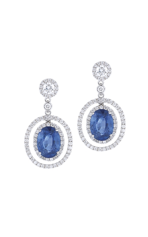 18K White Gold Sapphire And Diamond Earrings