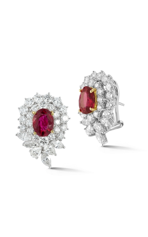18k white gold Diamond Ruby Earrings 18k white gold Diamond Ruby Earrings
